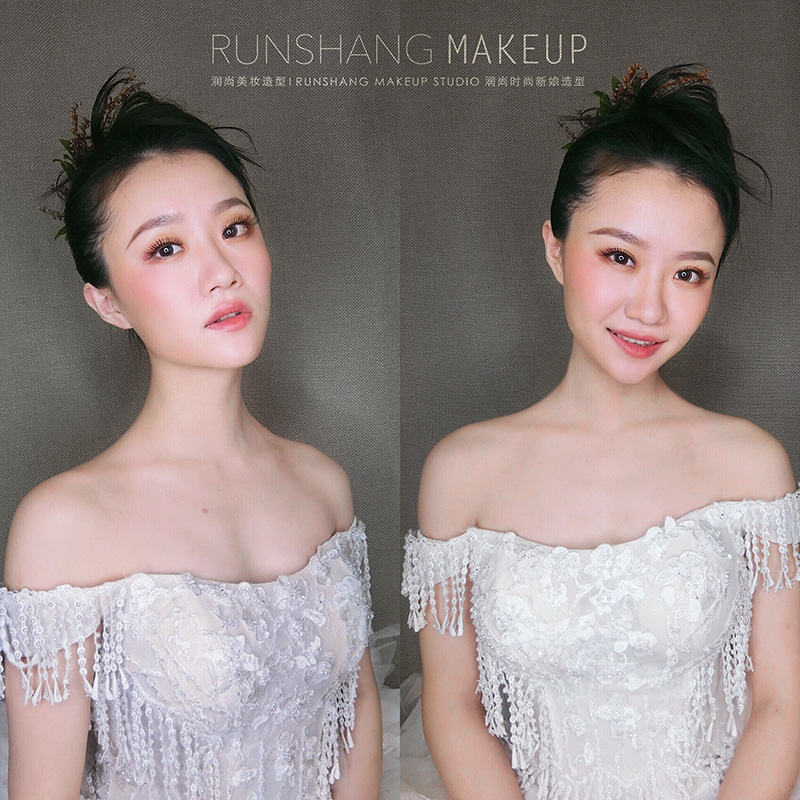 润尚美妆造型,新娘跟妆,时尚新娘造型,婚礼造型,试妆照