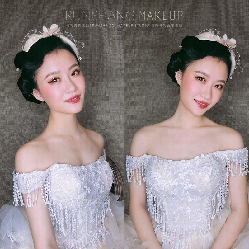 润尚美妆造型,新娘跟妆,时尚新娘造型,婚礼造型,试妆照