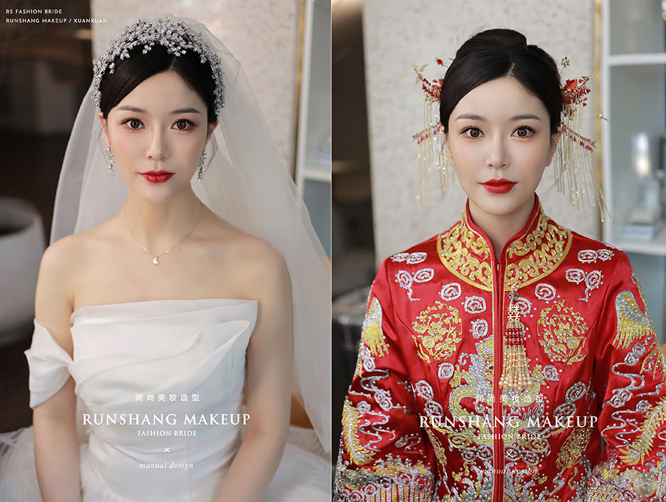 润尚美妆造型,新娘跟妆,时尚新娘造型,婚礼造型,试妆照