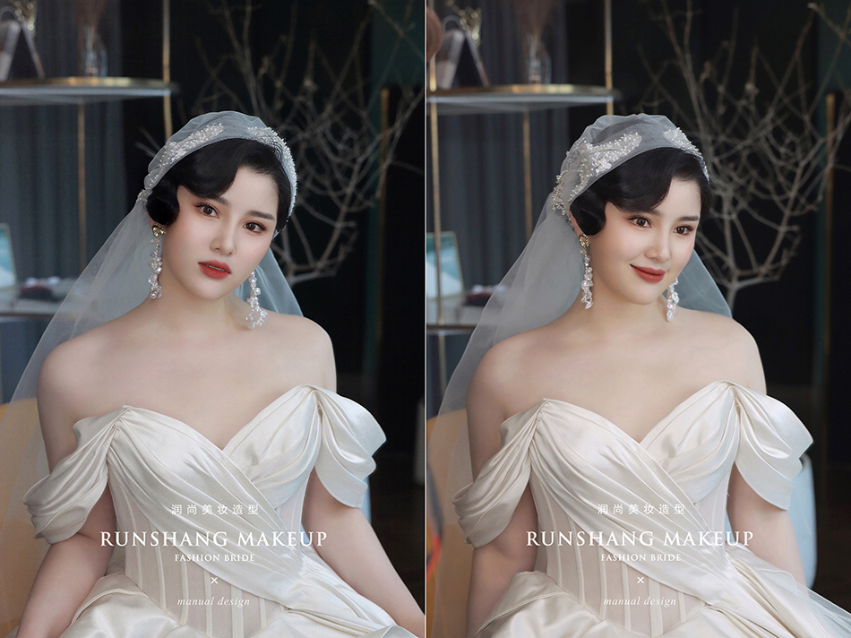 润尚美妆造型,新娘跟妆,时尚新娘造型,婚礼造型,试妆照