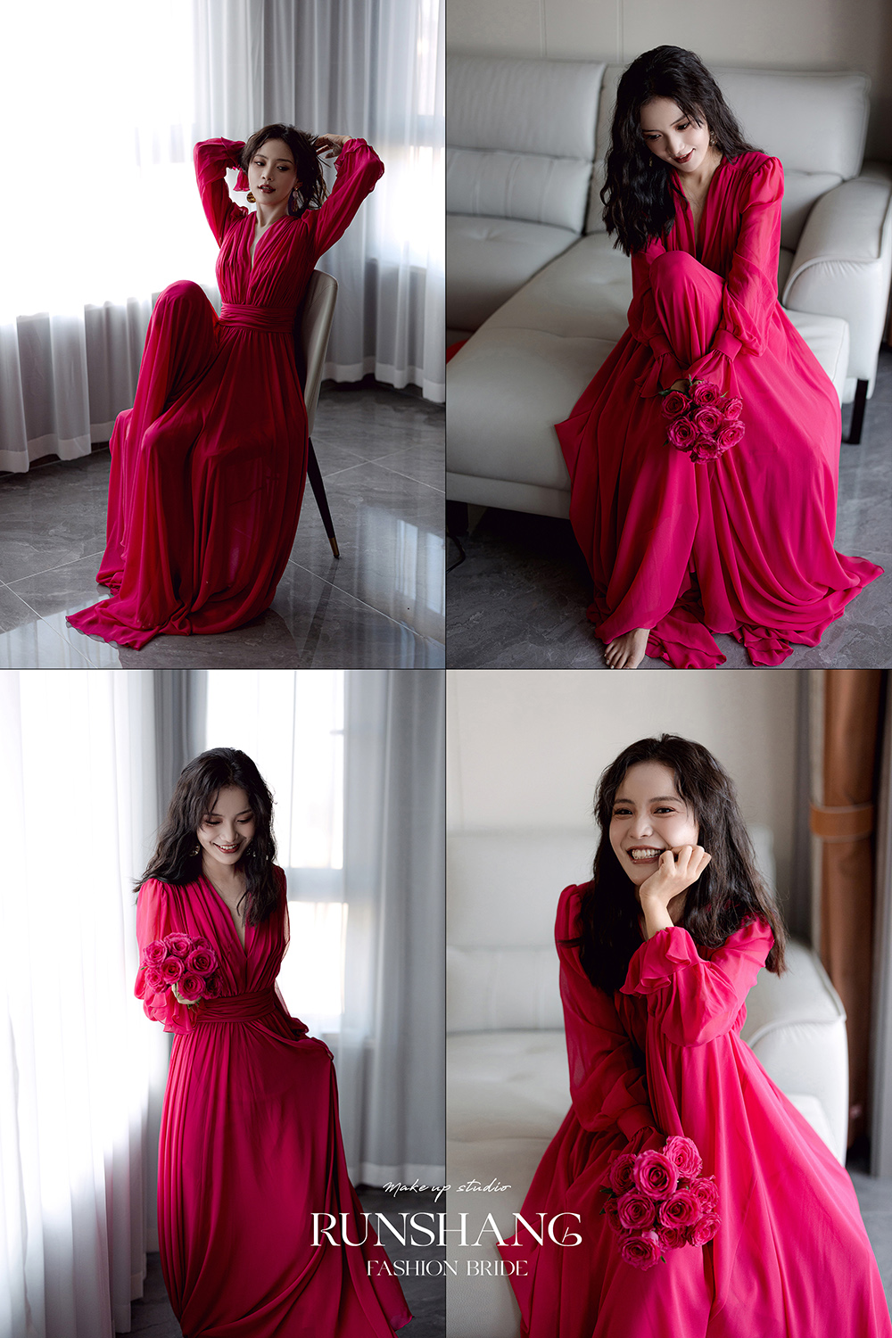 润尚美妆造型,新娘跟妆,时尚新娘造型,婚礼造型,试妆照